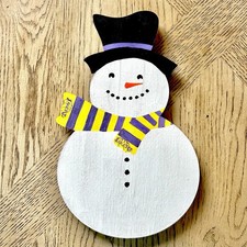 L.A. Lakers Hand painted Wooden 12” Snowman picture