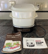 Vintage Waring Steam Chef Stackable Meal Cooker CS510 White Model 11CS12 Works picture