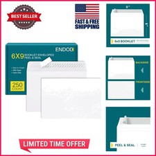 White 6x9 Envelopes - 250 Count Self-Seal Design for Business & Personal Use picture