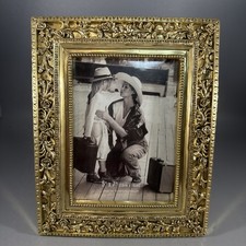 Vintage Ornate Hollywood Regency Style Gold Picture Frame Holds 5”X 7” Picture picture