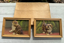 Pair of Framed Atlas Embossed Picture Company 3D Kitten Prints by Daniel Merlin picture