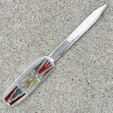 VTG Mid-Century MODERNIST TAXCO MEXICO Windowpane STERLING SILVER LETTER OPENER picture