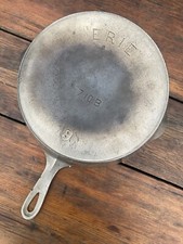 Pre Griswold Erie #9 Cast Iron Skillet in HTF Nickel Finish picture
