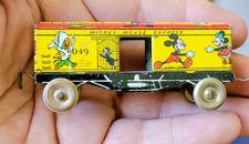 1950s Marx Walt Disney's Mickey Mouse Express Tin Wind-Up Toy Train BOXCAR picture