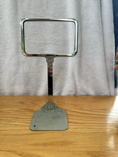 VTG 12”  METAL STAND UP STORE SIGN FRAMES, A DARLING FIXTURES, BRONSON MICHIGAN picture