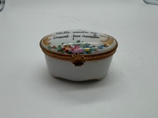 Vtg Limoges France Porcelain Trinket Box Vieille amitie be craint pas vouille picture