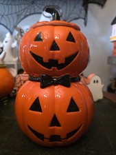 🧡🖤New Ceramic Stacked Jack o Lantern Cookie Jar picture