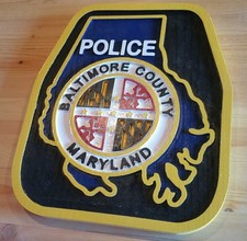 Police Baltimore County 3D routed carved wood patch plaque sign Custom picture