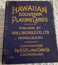 1908 Vintage Duke Kahanamoku Hawaiian Historic Poker Playing Cards No Jokers picture