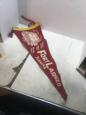 Rare VINTAGE FORT LARNED KANSAS PENNANT Wild Bill Hickok Buffalo Bill Custard￼￼ picture