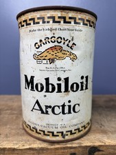 Antique Original Gargoyle Mobiloil Arctic One Quart Oil Can Early Auto Graphic picture