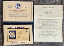 Rare 1985 Ronald Reagan Inaugural Day 14k Gold Piece Connoisseurs Edition picture