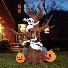 Scary Tree with Ghosts, Pumpkins and Tombstone 8 FT Halloween Inflatable Decor picture