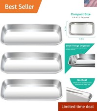 Elegant 3pcs Stainless Steel Trays for Tattoo & Cosmetic Supplies Organization picture
