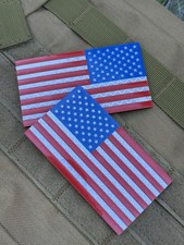 IR American Flag America USA Military Combat Tactical patch 3.5” Set USA picture