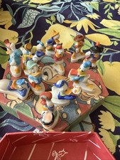 FEVES DISNEY DONALD DUCK FRENCH PORCELAIN VINTAGE FIGURINES SET 12 MINIATURES picture