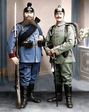 Bavarian grandfather & Prussian grandson Color World War I 8x10 WWI WW1 Photo 84 picture
