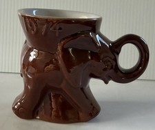 FRANKOMA POTTERY Elephant Mug 1974 Political GOP Collector Series Brown picture