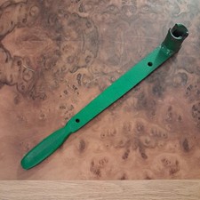 vintage green farm tool implement lever bracket notched socket bar offset handle picture