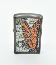 Zippo - BARRETT SMYTHE, BUTTERFLY, Sept 1993, Midnight Chrome, NEW, Backyard picture