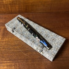 Golden Star Chinese Export Cloisonne Enamel Floral Vintage Blue Fountain Pen picture