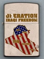 Vintage 2005 Operation Iraqi Freedom War Flag Chrome Zippo Lighter picture