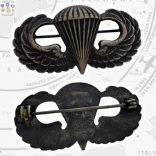 HILBORN WWII ARMY JUMP WINGS PARACHUTIST BADGE AIRBORNE PARATROOPER STERLING HH picture