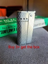 NOS Vintage Sunflower 6506 Petrol Lighter Diamond Pattern Brand New 3+ Box Offer picture