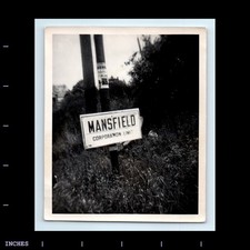 Old Vintage Photo MANSFIELD CORPORATION LIMIT CITY HIGHWAY SIGN picture
