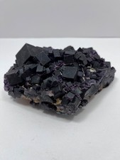 Dark Purple Fluorite Cubes with White Quartz and Blue Octahedral Fluorite picture