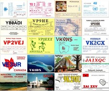 The World in 50 DX QSL Cards Vintage Ham Radio Cards Lot N01 picture