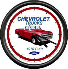 Licensed 1970 Chevy Pickup Truck Red Vintage Chevrolet General Motors Wall Clock picture
