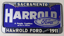 VTG Metal Sacramento California Harrold Ford License Plate Frame W/ Insert Gas picture