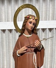 Spanish made St. Rosalia saint statue glass eyes picture