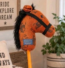 Pendleton Gund Giddy Up Pony Let 'Er Buck Cowboy Stick Pony Round-UP Horse Rare picture