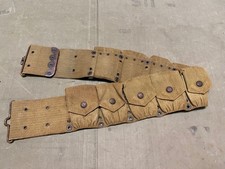 ORIGINAL WWI US ARMY M1912 m1903 RIFLE EAGLE SNAP  9 POCKET AMMO BELT-MILLS picture