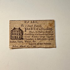 To Let To Part Of A Dwelling House 1799 Nassau St Boston 1799 Clipping 5AK9-S4 picture