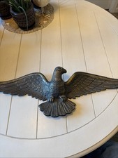 Cast Metal American Bald Eagle Wall Plaque 28” Long Stamped “F” picture