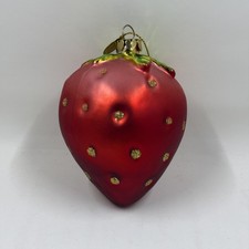 Juicy Couture glass strawberry Christmas ornament. picture