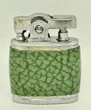 Vintage Royal Star Lift Arm Pocket Lighter Green Faux Shagreen Japan As Is picture