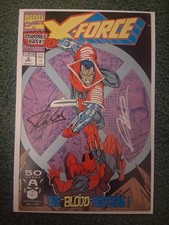 X-Force #2 (Marvel Comics 1991) NM Liefeld Stan Lee 2x Signed picture