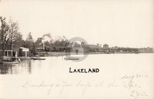 Railroad Scene, Lakeland MI Michigan 1906 RPPC Photo Postcard COPY picture