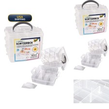 Folia 43002 Sorting Box - 18 Compartments 3 Levels, Carry Handle, 15x15x12.5cm picture