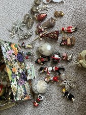 Large Vintage Christmas Ornament Collection – Glass, Wood, Angels, Pinocchiomore picture
