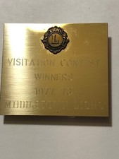 1977- 1978 Middletown Lions Visitation Contest Winners Plaque Lions Club Award picture