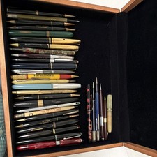 Huge Vintage Pen Lot (32 Pc) - Fountain Pens, Mechanical Pencils, Advertising, picture