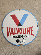 OLD VINTAGE 1950'S VALVOLINE RACING OIL PORCELAIN GAS PUMP 12
