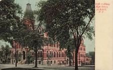 HIGH SCHOOL BUILDING POSTCARD ALBANY NY NEW YORK 1907 picture