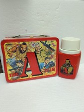 VTG 1983 The A-Team Metal Lunchbox with Thermos Set Mr. T Vintage NBC  *Read * picture