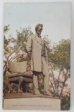 Antique 1910s VO Hammon Abraham Lincoln Statue Real Photo Patriotic Postcard picture